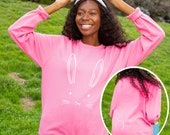 Easter Bunny Rabbit Face & Tail Women's Sweatshirt Jumper