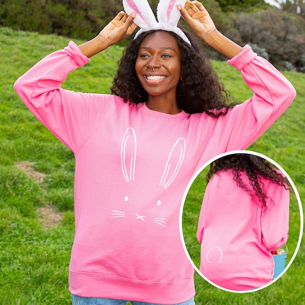 Easter Bunny Rabbit Face & Tail Women's Sweatshirt Jumper