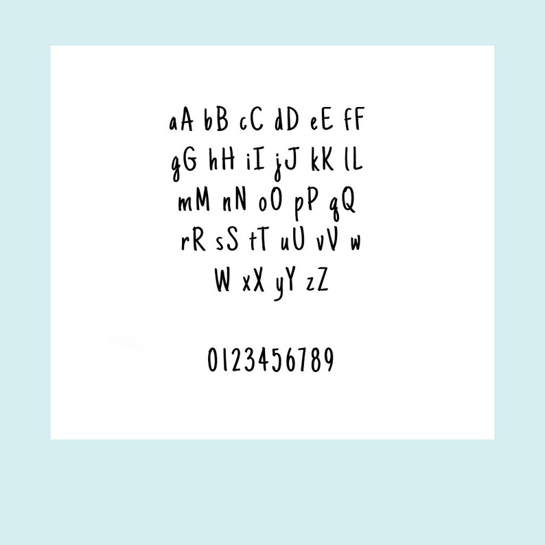 May include: A handwritten alphabet in black ink on a white background. The letters are in lowercase and uppercase. The numbers 0 through 9 are also written in black ink.