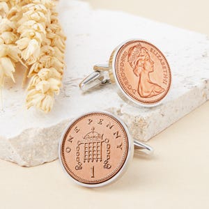 40th Birthday 1985 Penny Coin Cufflinks