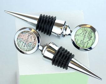 Map Personalised Wine Bottle Stopper