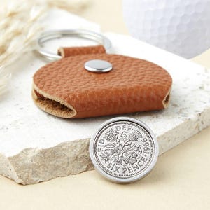 60th Birthday 1966 Sixpence Coin Golf Marker