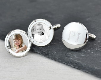 Monogram Personalised Engraved Locket Cufflinks