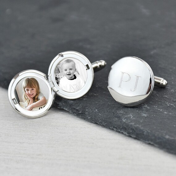 Remembrance /'Forever In My Heart/' Engraved Locket Cufflinks