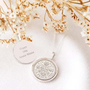 Sixpence 70th 1955 Birthday Coin Necklace