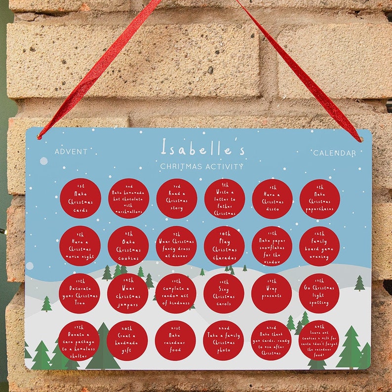 Personalised Children's Kids Activity Reusable Christmas Advent Calendar image 2