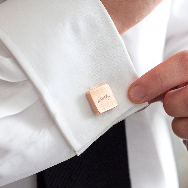 Men/'s Square Birthday Cufflinks Personalised Written Age