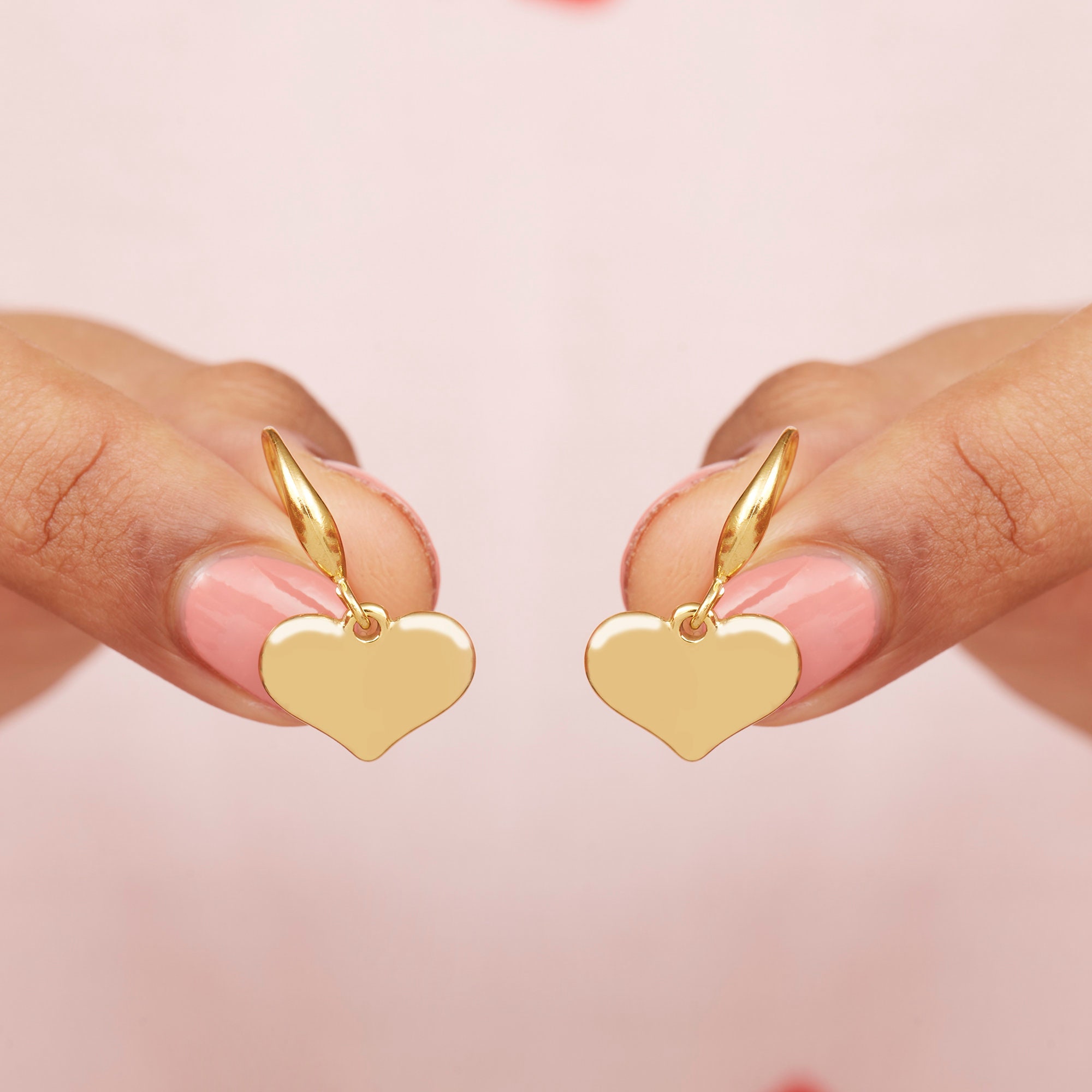 Gold Plated Puffed Heart Earrings - Etsy