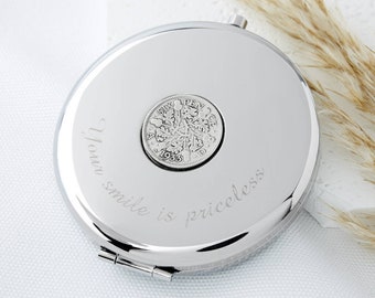 90th Birthday 1934 Sixpence Coin Compact Mirror