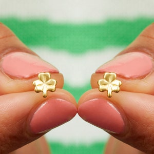 Gold Plated Clover Ear Studs