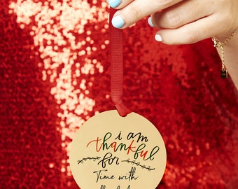 Reusable Gratitude Gold Christmas Tree Decoration