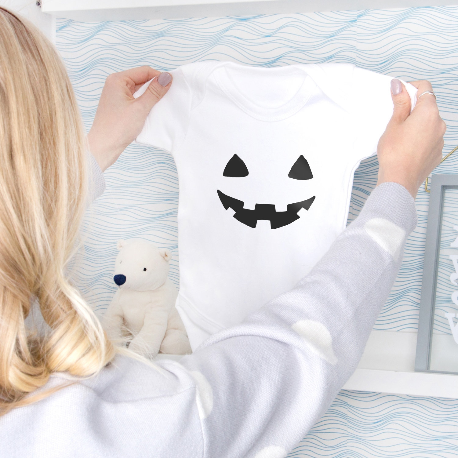 Halloween Baby Grow Pumpkin Face Etsy