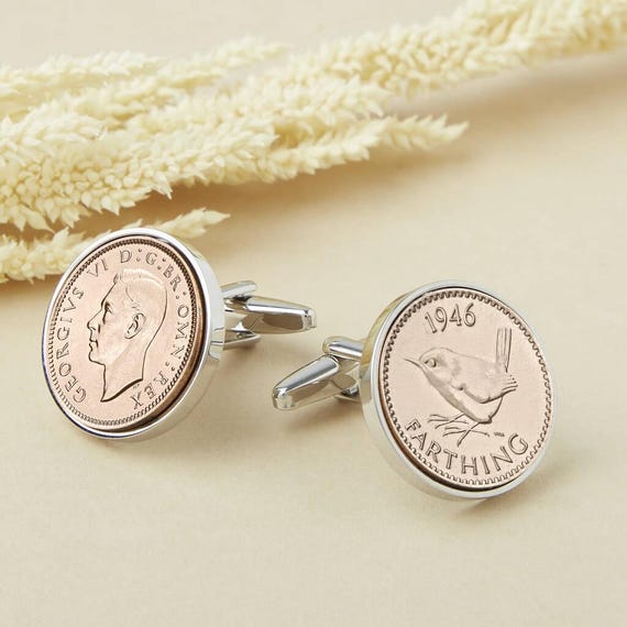 1946年ファージングコイン80周年記念カフスボタン - Etsy 日本