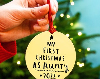 Christmas tree Decoration 'First Christmas As Aunty / Auntie'