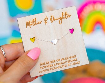 Mothers And Daughters Connected By Heart Necklace