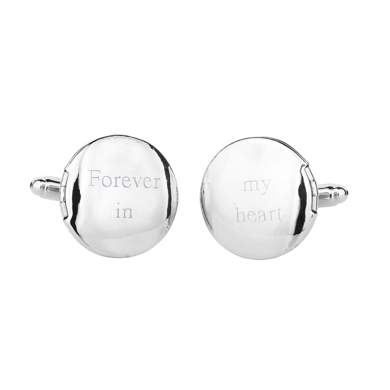 Remembrance /'Forever In My Heart/' Engraved Locket Cufflinks