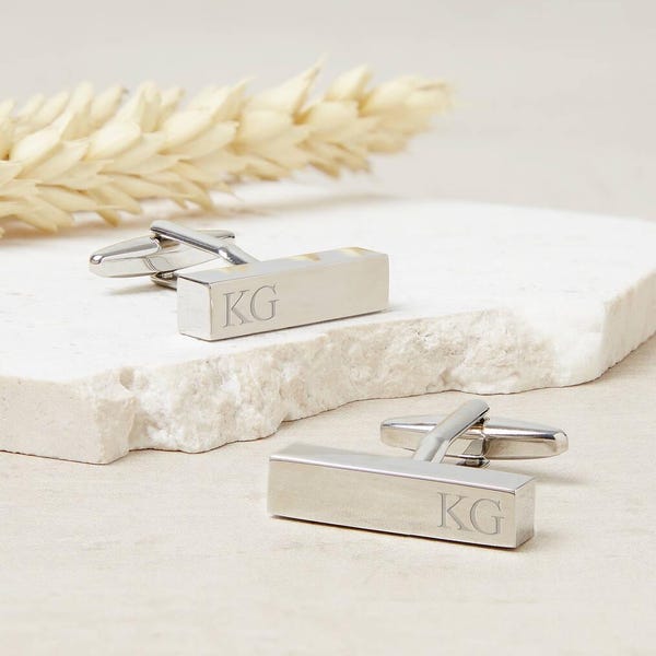 Personalised Initial Bar Cufflinks