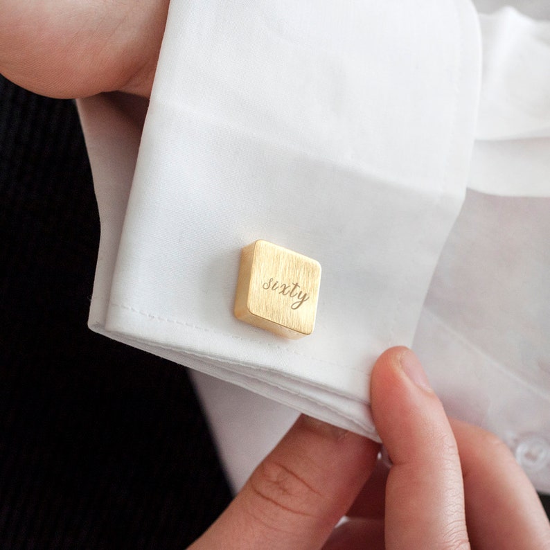 Men/'s Square Birthday Cufflinks Personalised Written Age