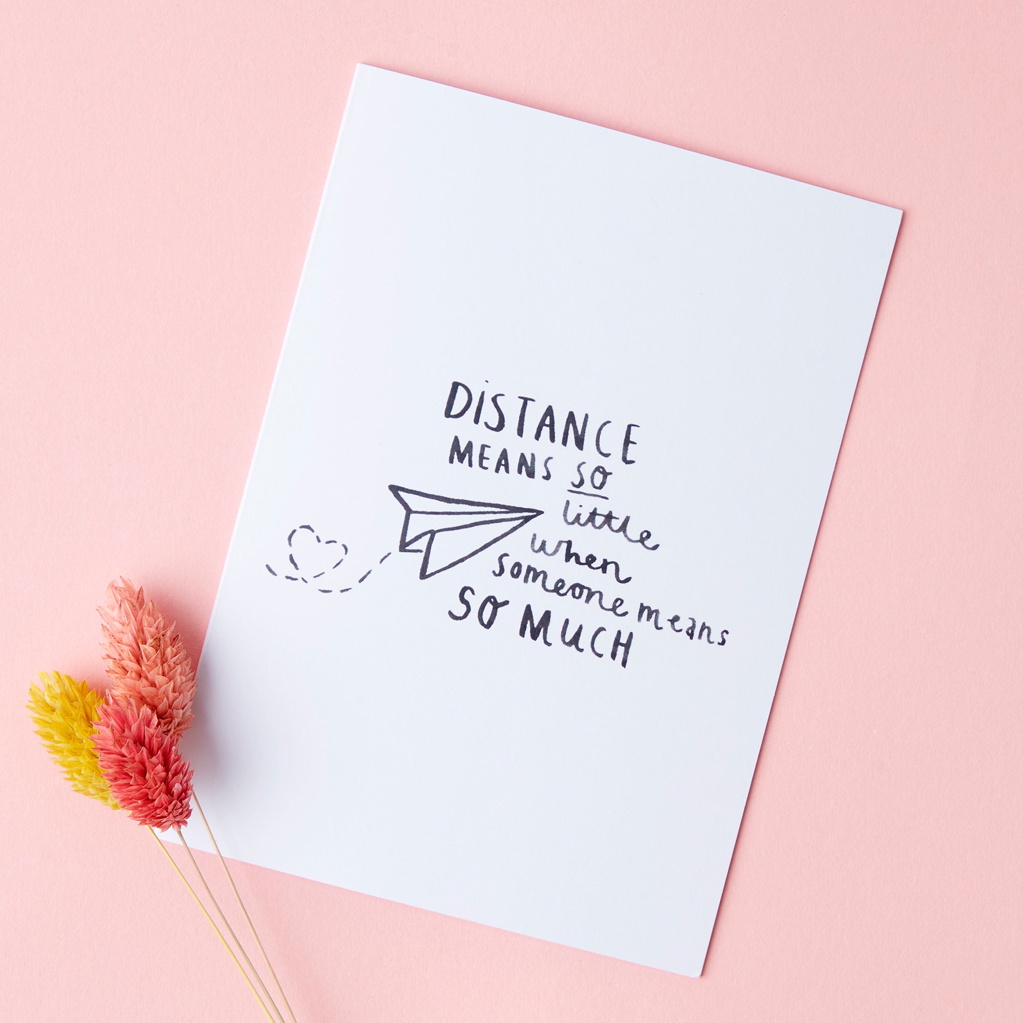 Miss Distance Meaning Long Distance Relationship Miss You Card 'distance Means Little When ...