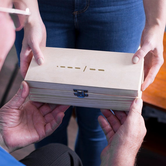 Morse Code Secret Message Initial Watch Jewellery Storage Box