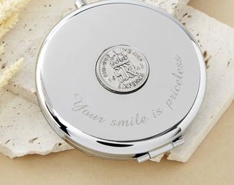 80th Birthday 1944 Sixpence Coin Compact Mirror