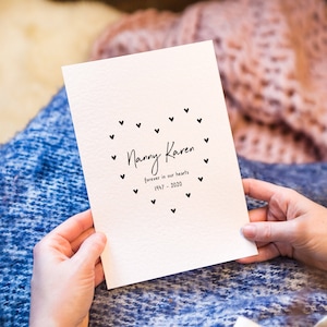 Personalised Remembrance Print &#39;Forever In Our Hearts&#39;