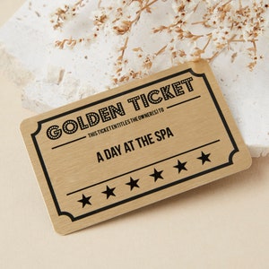 Golden Ticket Personalised Wallet Gift Card Keepsake