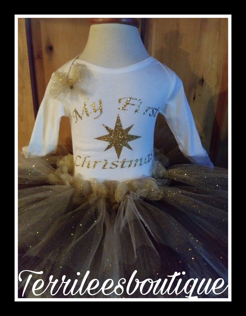 baby's first christmas tutu outfit