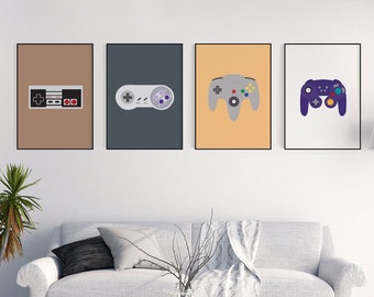 Gaming Art - Video Game Controller Prints - Retro Video Game Art - Gifts for Gamers - Gaming Prints