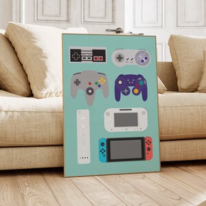 Videospiel- Controller - Druck, Spielzimmer Dekor, Videospiel Kunst, Gaming Druck, Retro Controller, Videospiel Druck