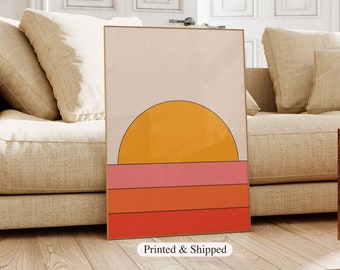 70s Sunset Print - 1970s Decor - Retro Sunset Art Print - 70s Poster - 70s Art Print - Mid-Century Modern Wall Art - Boho Art