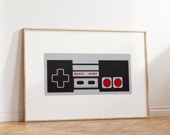 Arte videoludica, controller di gioco retrò, regalo per giocatori, stampa di videogiochi, stampa di videogiochi, decorazione per sala giochi, regali per ragazzi, regali per figli