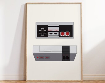 Video Game Art, Video Games Decor, Retro Gaming Art, 90s Wall Art, Retro Video Game Print, Game Room Decor, Teen Boys Room Art