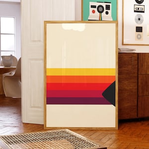 Cartel de película retro, impresión de cinta de vídeo, cartel de película minimalista, decoración de cine en casa, regalo para amantes del cine, obras de arte de películas retro, arte de pared de los años 70