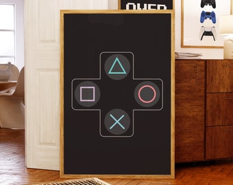 Video Game Art, Gift for Gamer, Video Game Controllers Print, Gaming Wall Art, Game Room Decor, Gifts for Boys, Boys Room Decor, Video Games