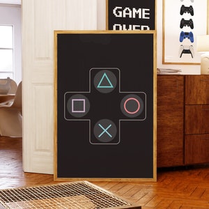 Video Game Art, Gift for Gamer, Video Game Controllers Print, Gaming Wall Art, Game Room Decor, Gifts for Boys, Boys Room Decor, Video Games