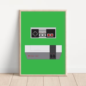 Retro Gaming Art - PRINTABLE ART - 90s Art Print - Video Game Print - Game Controllers Art Print - Retro Video Game - Game Room Art Print