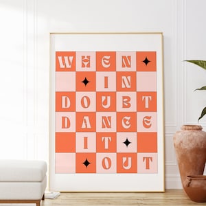 Wenn Sie Zweifel haben, tanzen Sie es aus, Discokugel Druck, Tanz Druck, Discokugel Dekor, Indie Poster, ästhetische Raumdekoration, trendige Wandkunst