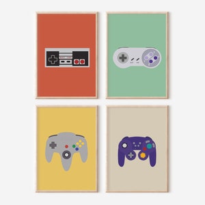 Videospiel Dekor - Game Controller - Videospiel Kunst - Retro Gaming - Wand Kunst Set