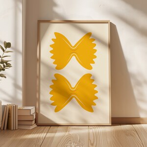 Farfalle Print, Bowtie Pasta Print, Italian Food Wall Art, Gift for Pasta Lover, Retro Pasta Print, Retro Food Print, Kitchen Wall Art