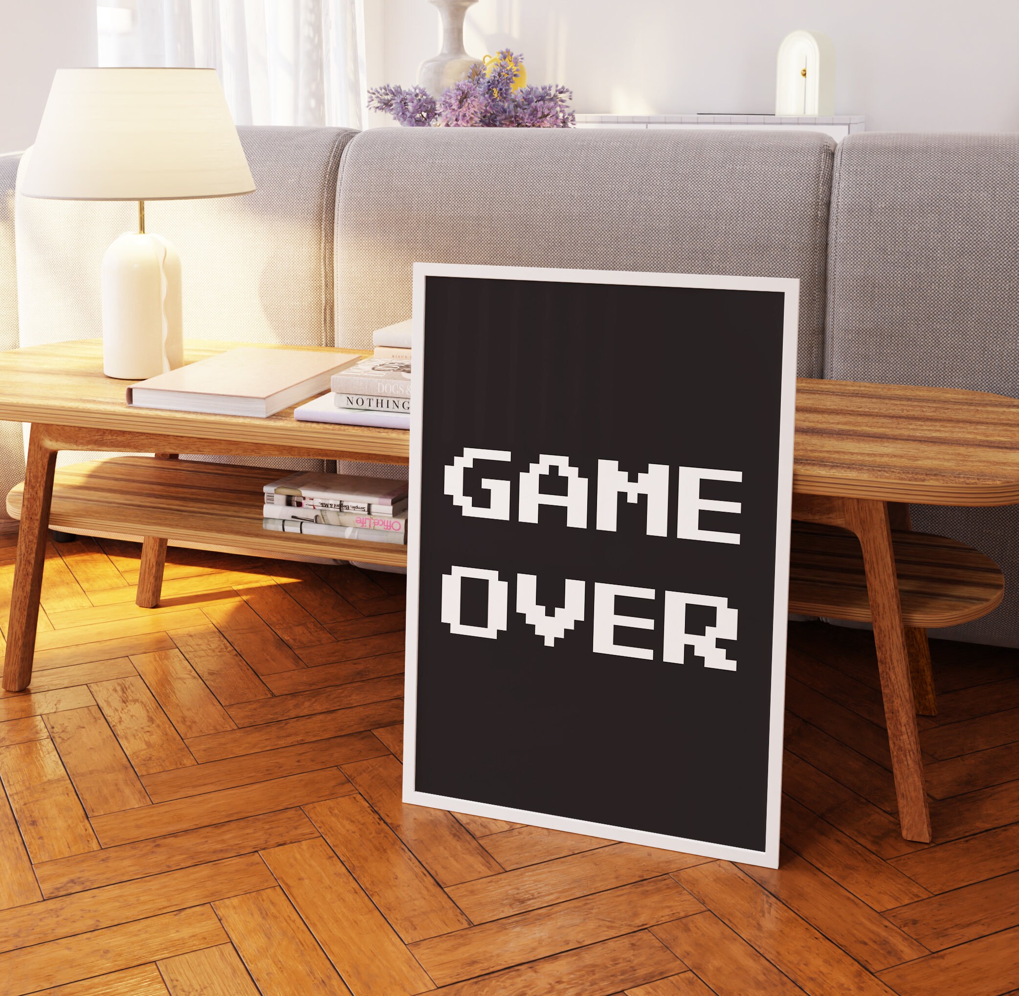 Game Over Print, Video Game Art, Decor for Boys Room, Art for Teen Boy ...
