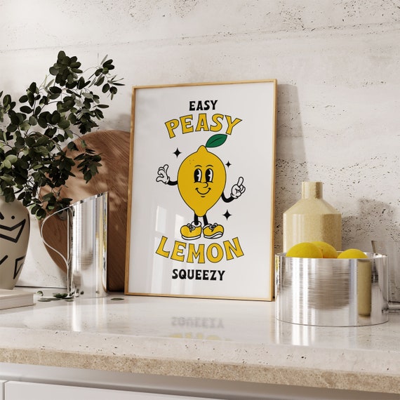 Nuboxx Easy Peasy Lemon Squeezy Vintage Bar Cucina Limone Regalo Casa Camera da Letto Novità Divertente Poster Vintage Soggiorno Garage Wc Murale Targa in Metallo Decorazione da Parete 20x30 cm