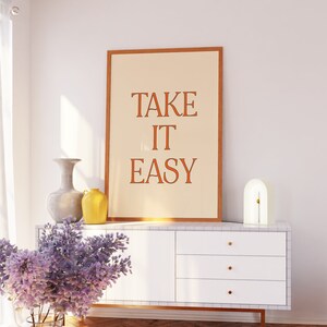 Take It Easy Print 70s Poster Retro Wall Art Positive Wall Art 70s Art ...