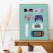 Video Game Controllers Print, Game Room Decor, Video Game Art, Gaming Print, Retro Controllers, Video Game Print
