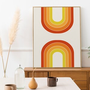 70s Rinbow 70s Rainbow Print - 70s Arches - Retro Art Print - Abstract Rainbow ...