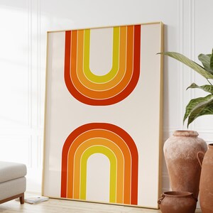 70s Rainbow Print - 70s Arches - Retro Art Print - Abstract Rainbow ...