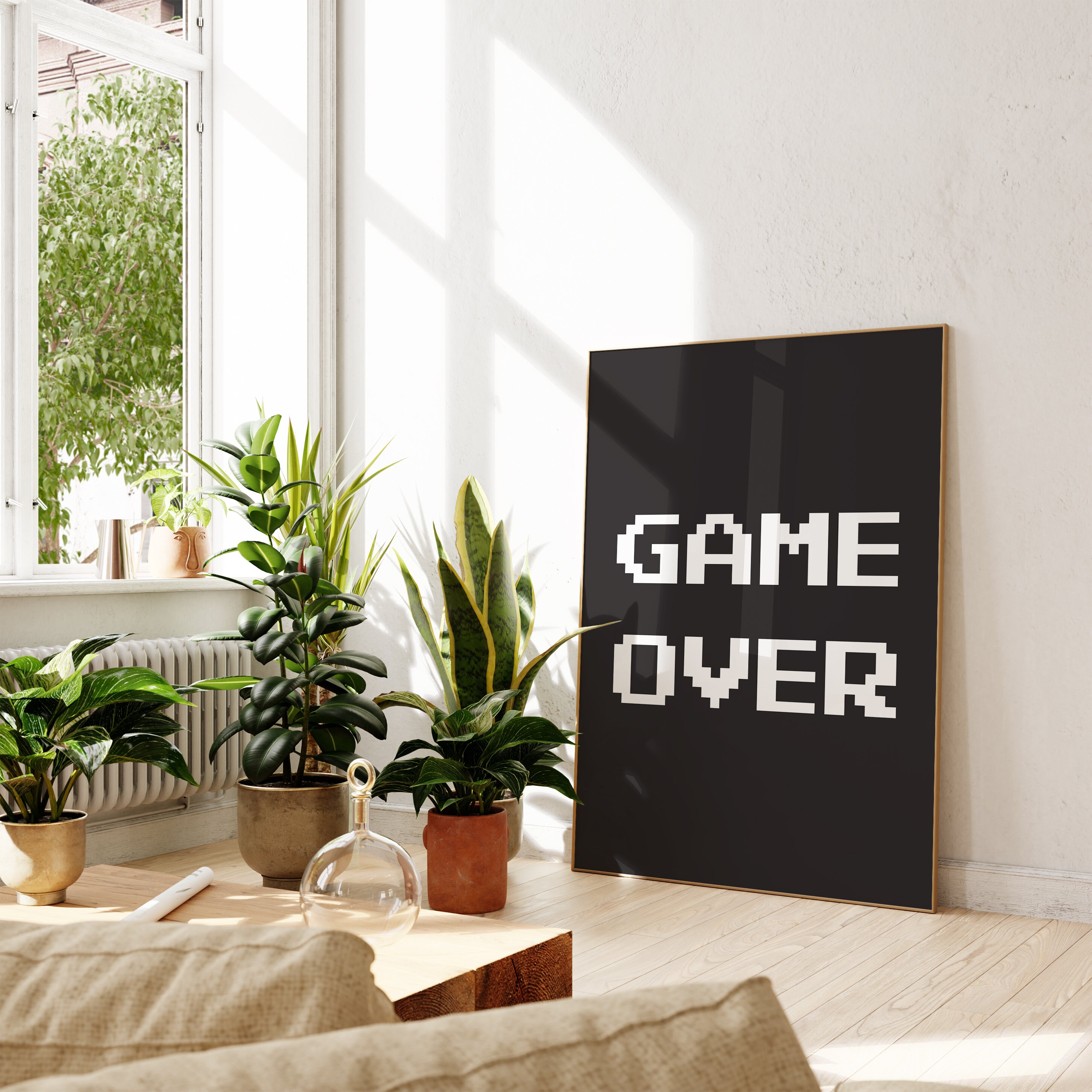 Game Over Print, Video Game Art, Decor for Boys Room, Art for Teen Boy ...