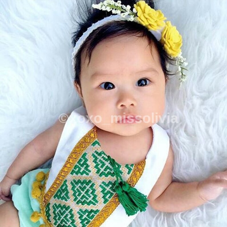 Mint Green Baby Girl Romper/ Linen Boho Chic Sunsuit/ Baby Etsy