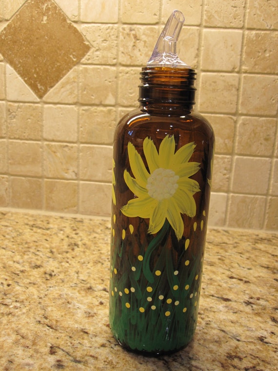 HAND PAINTED Dish Soap DISPENSER Yellow Flowers Housewarming Etsy
