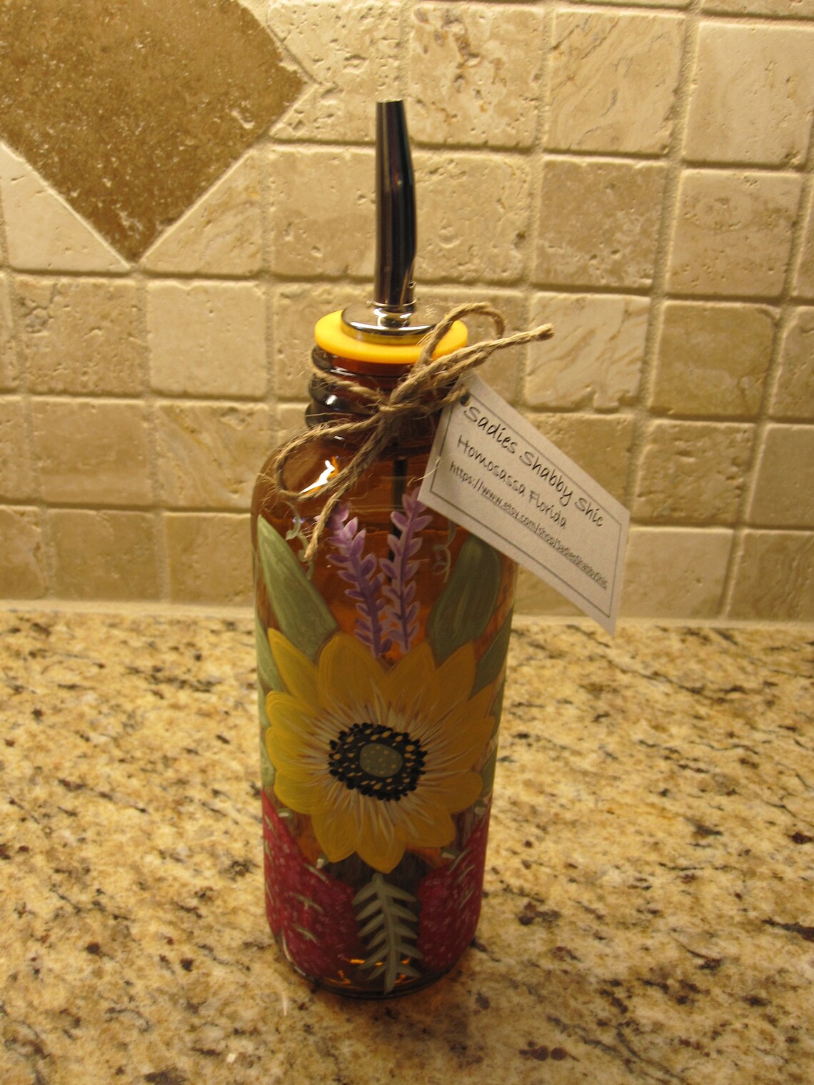 SUNFLOWER Dish Soap or Oils Dispenser for Kitchen Hand Etsy